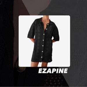 EUC Ezapine Black Crochet Coverup
